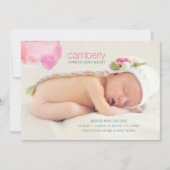Foto van Modern Baby Girl Aankondiging (Voorkant)