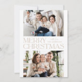 Foto van Modern Beige Merry 2 Feestdagenkaart (Voorkant)