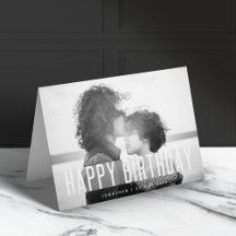 Foto van Modern Birthday | Naam Zwart-wit, fijn
