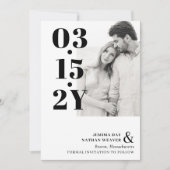 Foto van Modern Black Bold Typography Save The Date (Voorkant)