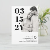 Foto van Modern Black Bold Typography Save The Date (Staand voorkant)