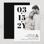 Foto van Modern Black Bold Typography Save The Date (Voorkant / Achterkant)