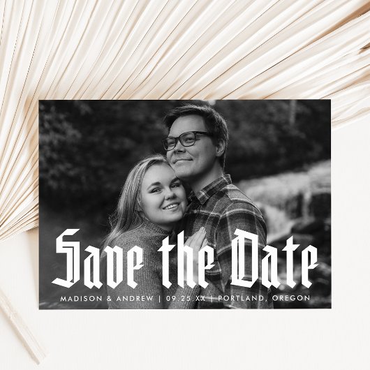 Foto van Modern Blackletter Typografie Save The Date