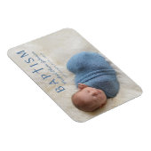Foto van Modern Blue Religious Cross Boy Baptism Magneet (Rechterzijde)