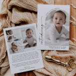 Foto van Modern Boho Arch Aankondiging<br><div class="desc">Deze moderne boho boogfoto-publicatiekaart maakt de perfecte eenvoudige baby mededeling voor een baby of een baby meisje. Het zwarte en witte bolvormig ontwerp is voorzien van een unieke industriële lettertypografie met een minimalistische stijl. Geef de voorkant van de kaart een persoonlijke foto van je pasgeborene, de naam van je baby...</div>