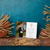 Foto van Modern Boy First Heilige Communie Fotoplaat (Zijkant)