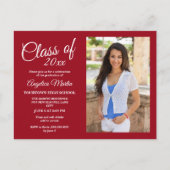 Foto van modern Chic Red Afstuderen Briefkaart (Voorkant)