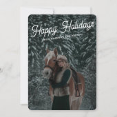 Foto van modern donker groen script voor paardenpa feestdagenkaart (Voorkant)