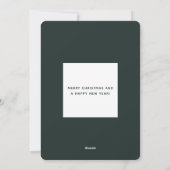 Foto van modern donker groen script voor paardenpa feestdagenkaart (Achterkant)