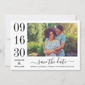 Foto van Modern Elegance Black en White Wedding Save The Date (Voorkant)