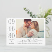 Foto van modern Elegance Charcoal Gray Wedding Save The Date (Staand voorkant)