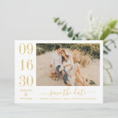 Foto van Modern Elegance Gold Wedding Save The Date (Staand voorkant)