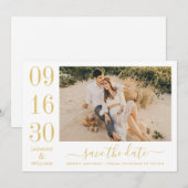 Foto van Modern Elegance Gold Wedding Save The Date (Voorkant / Achterkant)