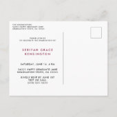 Foto van modern Elegant Burgundy Afstuderen Aankondigingskaart (Achterkant)