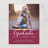 Foto van modern Elegant Burgundy Afstuderen Aankondigingskaart (Voorkant)
