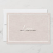 Foto van modern elegant Linen Texture Baby Girl Fo Aankondiging (Achterkant)