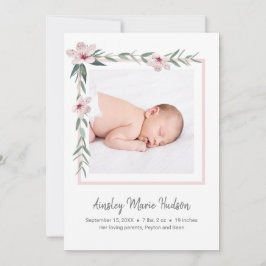 Foto van modern elegant New Baby Girl Aankondiging