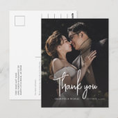Foto van modern ellegant script bruiloft Dank je Briefkaart (Voorkant / Achterkant)
