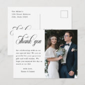 Foto van modern ellegant script bruiloft Dank je Briefkaart (Voorkant / Achterkant)