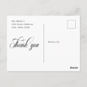 Foto van modern ellegant script bruiloft Dank je Briefkaart (Achterkant)