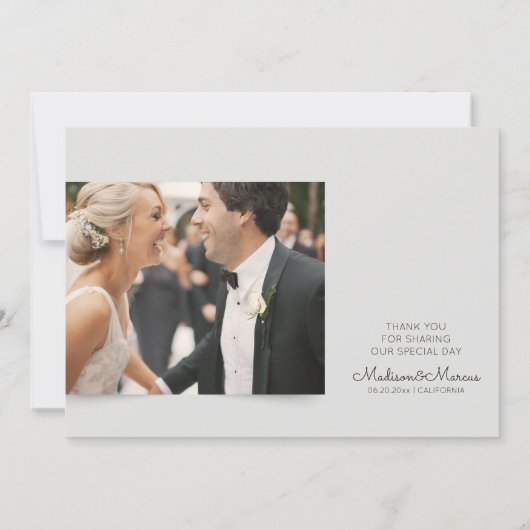 Foto van Modern en Elegant Wedding Hartelijk dank Bedankkaart (Achterkant)