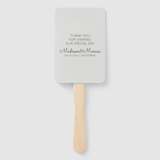 Foto van Modern en Elegant Wedding Hartelijk dank Handwaaier (Achterkant)