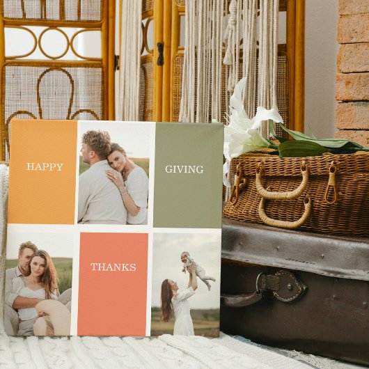 Foto van Modern Family Collage | Happy Thanksgivin Canvas Afdruk