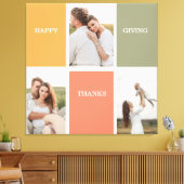 Foto van Modern Family Collage | Happy Thanksgivin Canvas Afdruk (Insitu (Woonkamer))