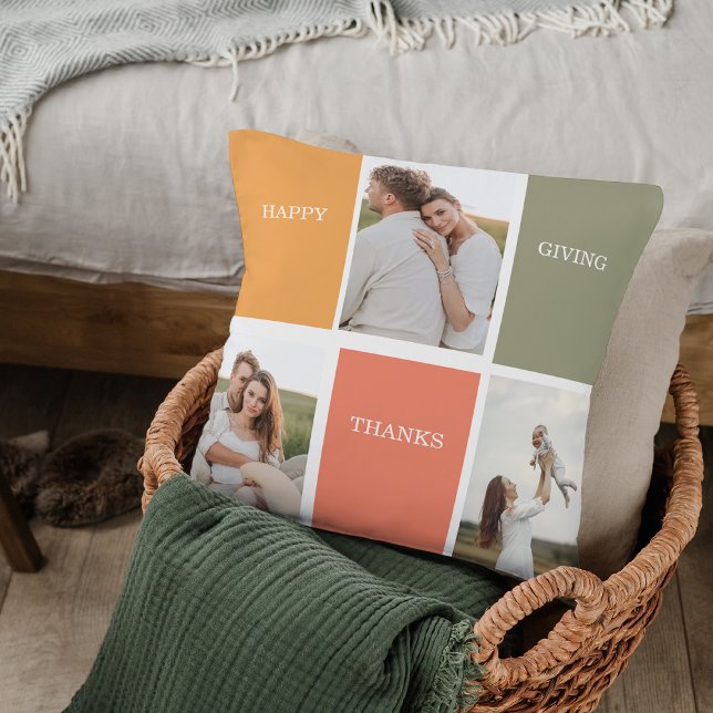 Foto van Modern Family Collage | Happy Thanksgivin Kussen (Creator heeft geüpload)