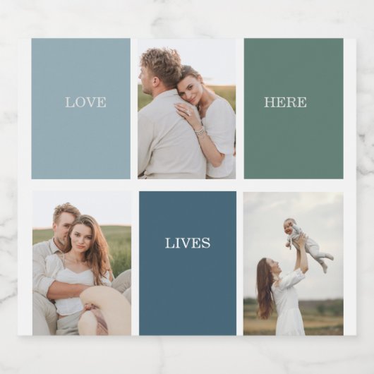 Foto van Modern Family Collage | Liefde Live Bier Etiket (Enkel label)