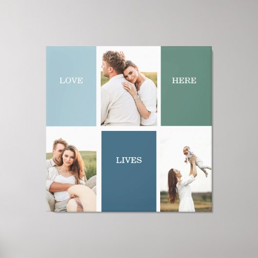 Foto van Modern Family Collage | Liefde Live Canvas Afdruk (Voorkant)