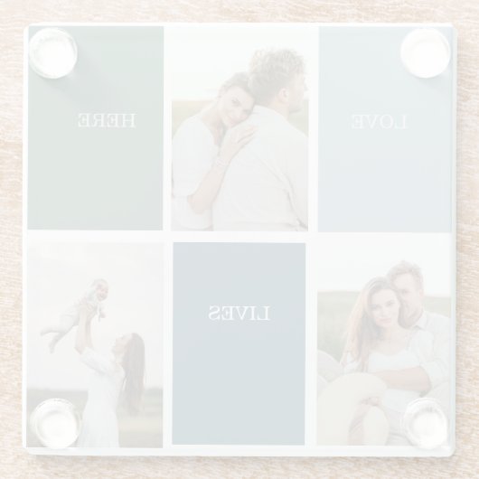 Foto van Modern Family Collage | Liefde Live Glazen Onderzetter (Achterkant)