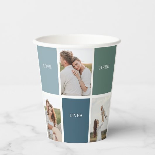 Foto van Modern Family Collage | Liefde Live Papieren Bekers (Voorkant)