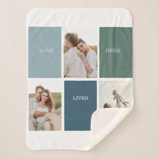 Foto van Modern Family Collage | Liefde Live Sherpa Deken (Voorkant)