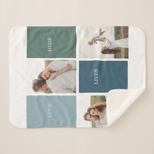 Foto van Modern Family Collage | Liefde Live Sherpa Deken (Voorkant (horizontaal))