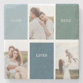 Foto van Modern Family Collage | Liefde Live Stenen Onderzetter (Voorkant)