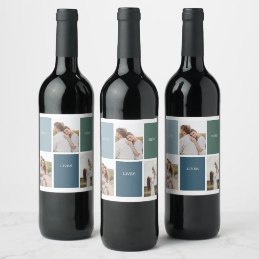 Foto van Modern Family Collage | Liefde Live Wijn Etiket (Flessen)