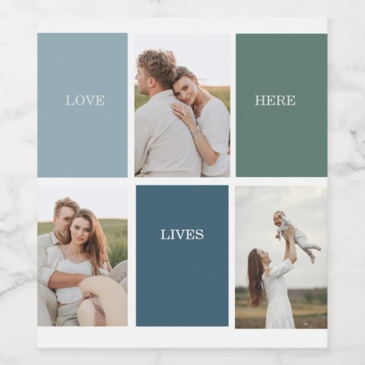 Foto van Modern Family Collage | Liefde Live Wijn Etiket (Enkel label)