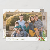 Foto van Modern Feliz Navidad 3 Feestdagenkaart (Voorkant / Achterkant)