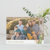 Foto van Modern Feliz Navidad 3 Feestdagenkaart (Staand voorkant)