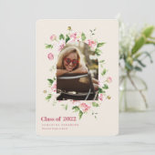 Foto van modern Floral Arch Lijst Afstuderen Kaart (Staand voorkant)