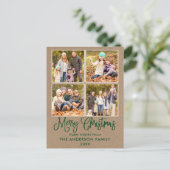 Foto van Modern Fun Calligraphy kerstkraft 4 Briefkaart (Staand voorkant)