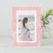 Foto van Modern Fun Red White Happy Kerstrand Feestdagenkaart (Staand voorkant)