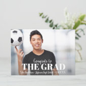 Foto van modern gebold rood strepe Afstuderen Kaart (Staand voorkant)