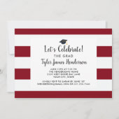 Foto van modern gebold rood strepe Afstuderen Kaart (Achterkant)