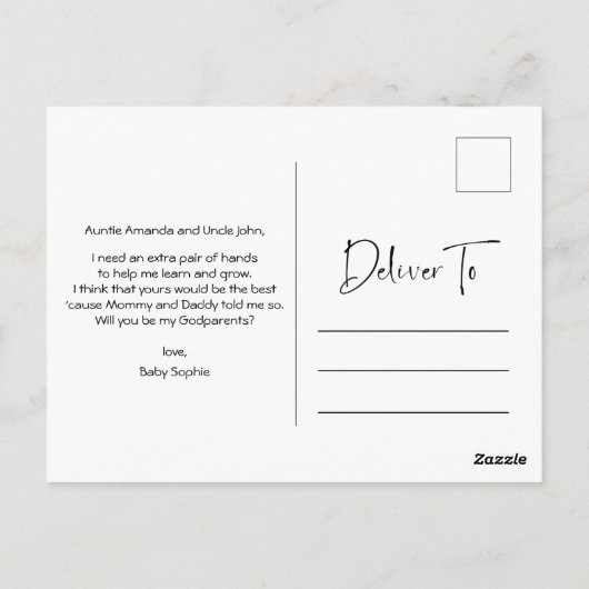 Foto van Modern Godouders Briefkaart (Achterkant)