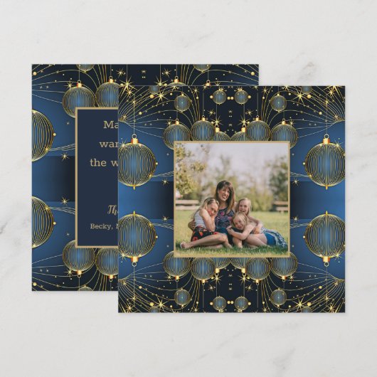 Foto van Modern Gold Ornamenten Feestdagenkaart (Voorkant / Achterkant)