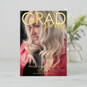 Foto van Modern Graduation Party geperst Folie Uitnodiging (Staand Voorkant)