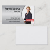 Foto van modern, grafisch, metallisch verloopeffec visitekaartje (Voorkant / Achterkant)