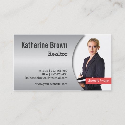 Foto van modern, grafisch, metallisch verloopeffec visitekaartje (Voorkant)